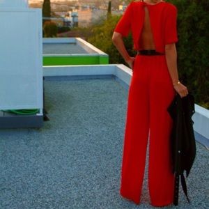 Red BCBG Backless Jumpsuit XS